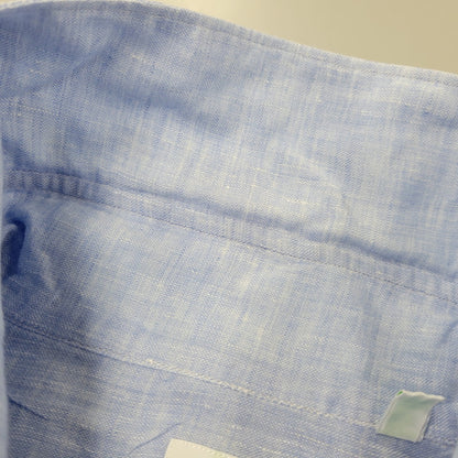 【中古品】【メンズ】 FINAMORE フィナモレ ONE PIECE COLLAR L/S LINEN SHIRT ワンピースカラー ロングスリーブ リネンシャツ イタリア製 長袖 147-260718-as-07-izu サイズ：44 カラー：ライトブルー 万代Net店