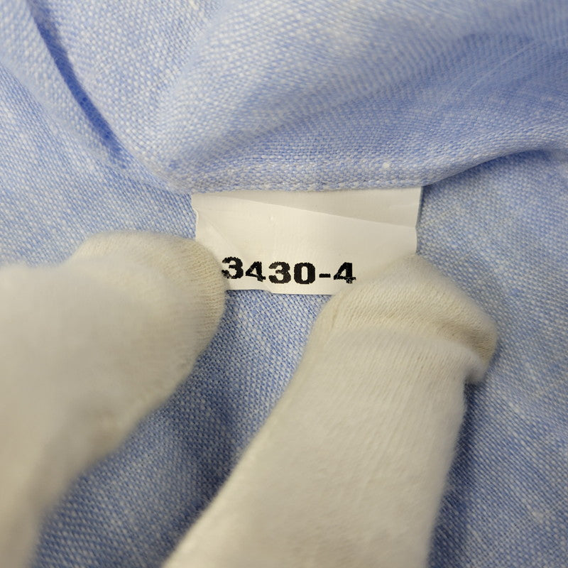 【中古品】【メンズ】 FINAMORE フィナモレ ONE PIECE COLLAR L/S LINEN SHIRT ワンピースカラー ロングスリーブ リネンシャツ イタリア製 長袖 147-260718-as-07-izu サイズ：44 カラー：ライトブルー 万代Net店