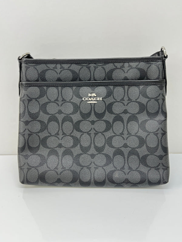 【中古品】【レディース】 COACH コーチ SIG ZIP FILE XBODY F29210 シグネチャー ジップファイル クロスボディ カバン ショルダーバッグ 180-260815-kk-14-hon カラー：グレー 万代Net店