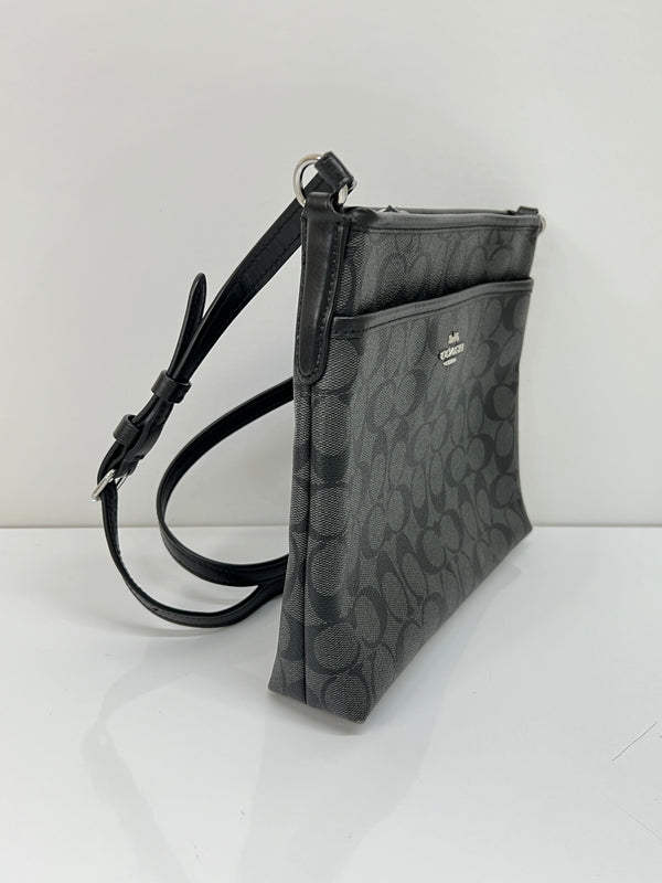 【中古品】【レディース】 COACH コーチ SIG ZIP FILE XBODY F29210 シグネチャー ジップファイル クロスボディ カバン ショルダーバッグ 180-260815-kk-14-hon カラー：グレー 万代Net店