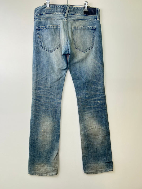 【中古品】【メンズ】 VANQUISH ヴァンキッシュ × MURDER LICENSE マーダーライセンス 110-131-2013-001 CRASH DENIM PANTS クラッシュ デニムパンツ ボトムス 158-261002-AS-51-hon カラー：ブルー 万代Net店