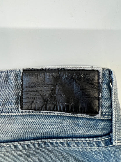 【中古品】【メンズ】 VANQUISH ヴァンキッシュ × MURDER LICENSE マーダーライセンス 110-131-2013-001 CRASH DENIM PANTS クラッシュ デニムパンツ ボトムス 158-261002-AS-51-hon カラー：ブルー 万代Net店