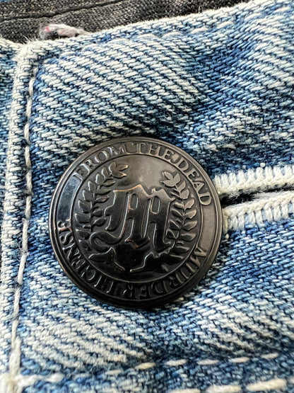 【中古品】【メンズ】 VANQUISH ヴァンキッシュ × MURDER LICENSE マーダーライセンス 110-131-2013-001 CRASH DENIM PANTS クラッシュ デニムパンツ ボトムス 158-261002-AS-51-hon カラー：ブルー 万代Net店