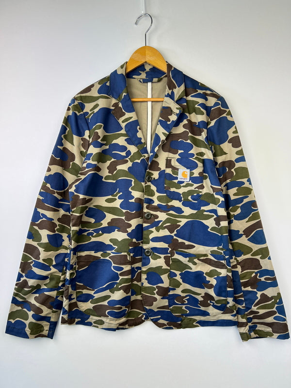 【中古品】【メンズ】 Carhartt WIP カーハートダブリューアイピー Sid Blazer Camo Mitchell 1015007 シドブレザーカモミッチェル アウター 147-260809-SH-06-hon サイズ：M カラー：ブルーカモフラージュ 万代Net店