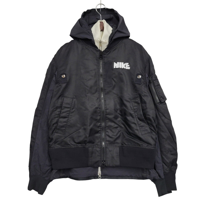 【中古品】【メンズ】 NIKE ナイキ × SACAI サカイ NRG LAYERED BOMBER JACKET CZ4697-010 ボンバージャケット 140-260829-as-19-izu サイズ：S カラー：ブラック 万代Net店
