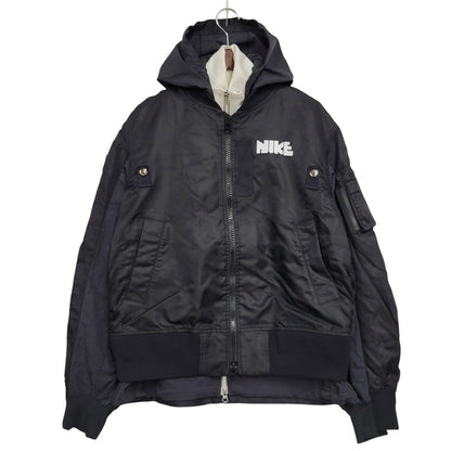 【中古品】【メンズ】 NIKE ナイキ × SACAI サカイ NRG LAYERED BOMBER JACKET CZ4697-010 ボンバージャケット 140-260829-as-19-izu サイズ：S カラー：ブラック 万代Net店