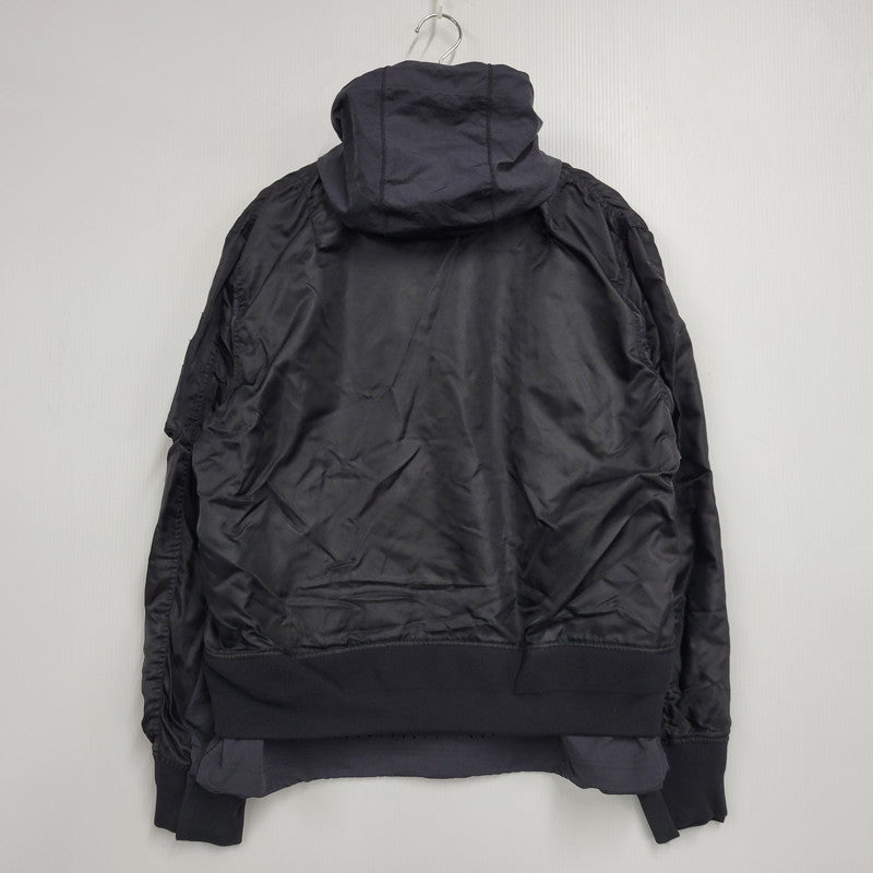 【中古品】【メンズ】 NIKE ナイキ × SACAI サカイ NRG LAYERED BOMBER JACKET CZ4697-010 ボンバージャケット 140-260829-as-19-izu サイズ：S カラー：ブラック 万代Net店