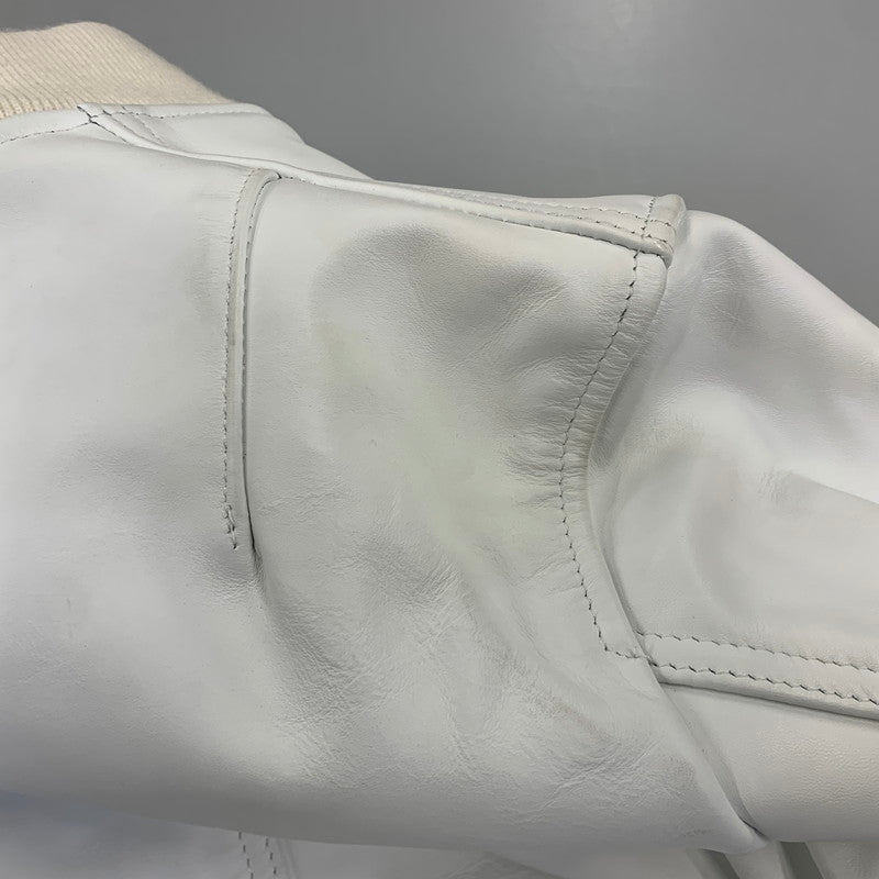 【中古品】【メンズ】 SCHOTT ショット × RON HERMAN ロンハーマン 7469 LEATHER MA-1 レザー ジャケット アウター 141-260904-kh-06-izu サイズ：S カラー：ホワイト 万代Net店