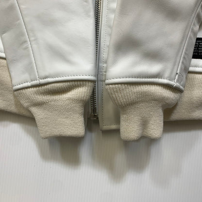 【中古品】【メンズ】 SCHOTT ショット × RON HERMAN ロンハーマン 7469 LEATHER MA-1 レザー ジャケット アウター 141-260904-kh-06-izu サイズ：S カラー：ホワイト 万代Net店