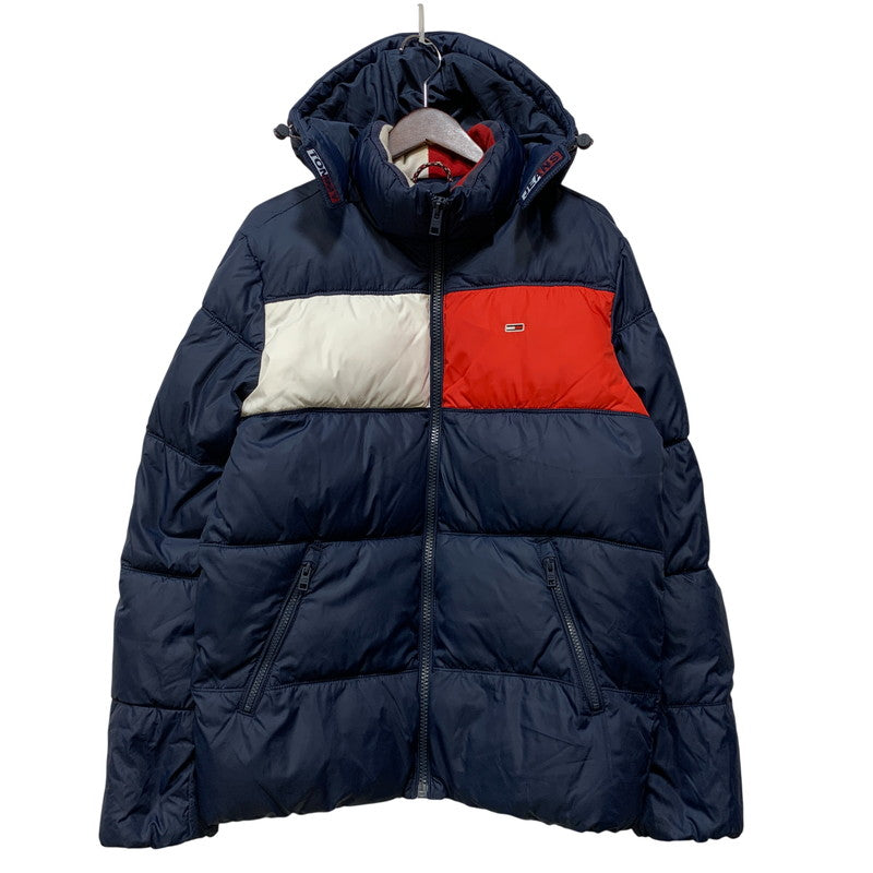 【中古品】【メンズ】 TOMMY JEANS トミージーンズ 4500324935 TECHNICAL FIBERS HOODED DOWN JACKET テクニカル ファイバーズ フーデッド ダウン ジャケット アウター 147-260910-cs-10-izu サイズ：M カラー：ネイビー 万代Net店