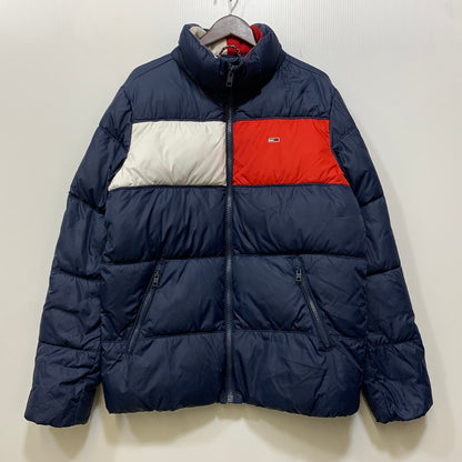 【中古品】【メンズ】 TOMMY JEANS トミージーンズ 4500324935 TECHNICAL FIBERS HOODED DOWN JACKET テクニカル ファイバーズ フーデッド ダウン ジャケット アウター 147-260910-cs-10-izu サイズ：M カラー：ネイビー 万代Net店