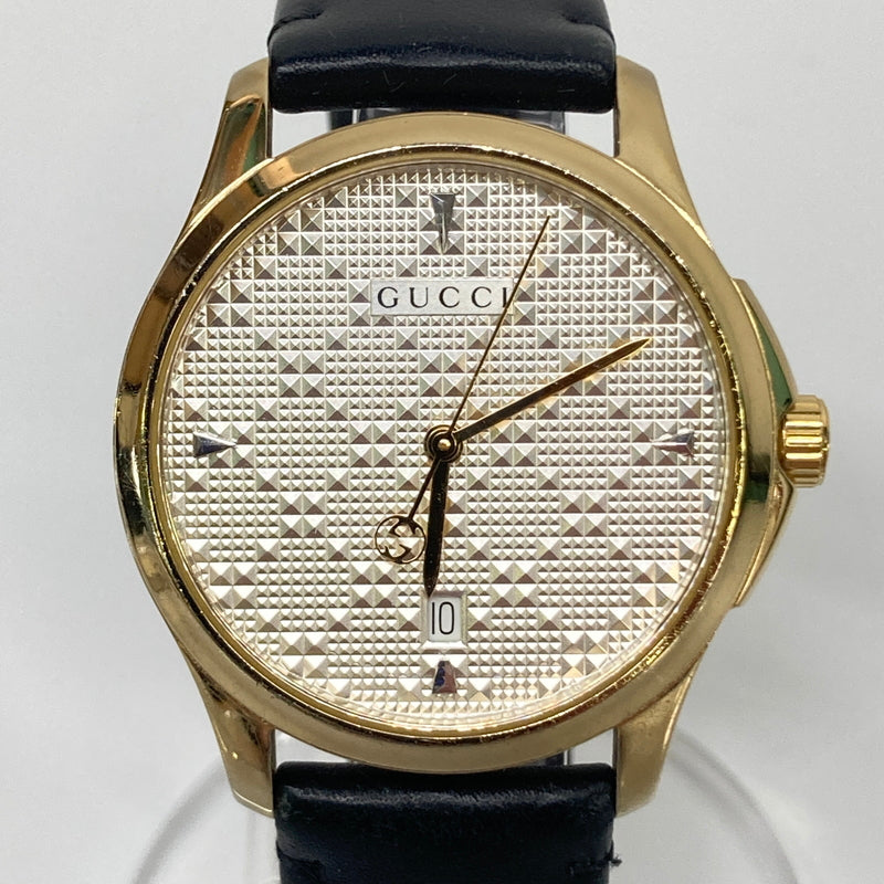 【中古品】【メンズ】 GUCCI グッチ G-TIMELESS DIAMANTE YA1264027 タイムレス ディアマンテ クォーツ 腕時計 197-260804-kk-18-hon カラー：ゴールド/ブラック 万代Net店