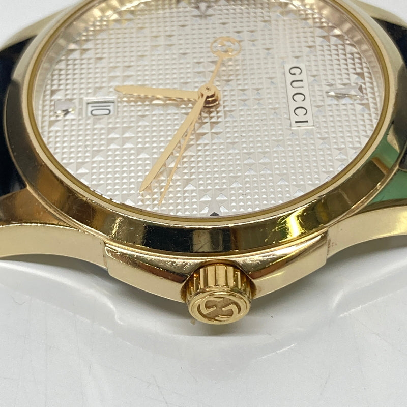 【中古品】【メンズ】 GUCCI グッチ G-TIMELESS DIAMANTE YA1264027 タイムレス ディアマンテ クォーツ 腕時計 197-260804-kk-18-hon カラー：ゴールド/ブラック 万代Net店