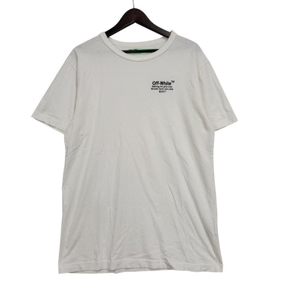 【中古品】【メンズ】 OFF-WHITE オフホワイト　LOGO S S TEE ロゴ Tシャツ 半袖 トップス 142-260726-yn-03-izu サイズ：L カラー：ホワイト 万代Net店
