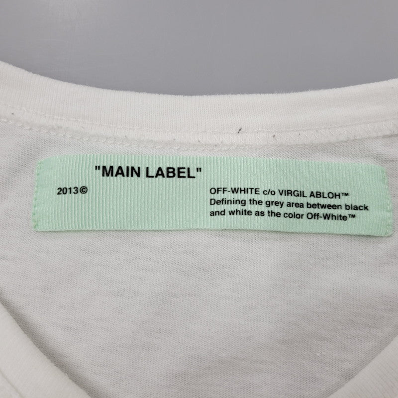 【中古品】【メンズ】 OFF-WHITE オフホワイト　LOGO S S TEE ロゴ Tシャツ 半袖 トップス 142-260726-yn-03-izu サイズ：L カラー：ホワイト 万代Net店