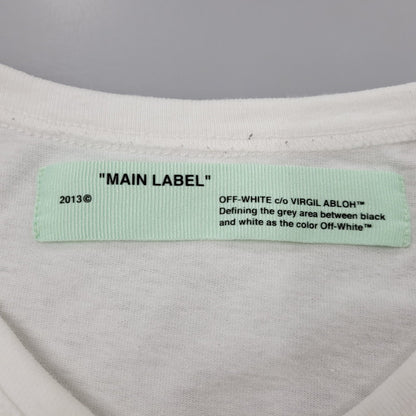 【中古品】【メンズ】 OFF-WHITE オフホワイト　LOGO S S TEE ロゴ Tシャツ 半袖 トップス 142-260726-yn-03-izu サイズ：L カラー：ホワイト 万代Net店