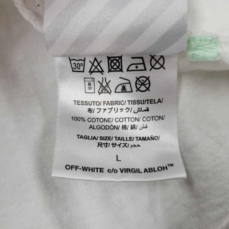 【中古品】【メンズ】 OFF-WHITE オフホワイト　LOGO S S TEE ロゴ Tシャツ 半袖 トップス 142-260726-yn-03-izu サイズ：L カラー：ホワイト 万代Net店