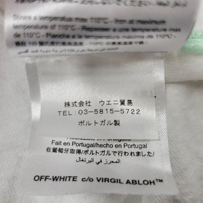 【中古品】【メンズ】 OFF-WHITE オフホワイト　LOGO S S TEE ロゴ Tシャツ 半袖 トップス 142-260726-yn-03-izu サイズ：L カラー：ホワイト 万代Net店