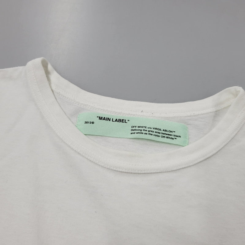 【中古品】【メンズ】 OFF-WHITE オフホワイト　LOGO S S TEE ロゴ Tシャツ 半袖 トップス 142-260726-yn-03-izu サイズ：L カラー：ホワイト 万代Net店
