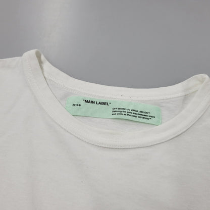 【中古品】【メンズ】 OFF-WHITE オフホワイト　LOGO S S TEE ロゴ Tシャツ 半袖 トップス 142-260726-yn-03-izu サイズ：L カラー：ホワイト 万代Net店