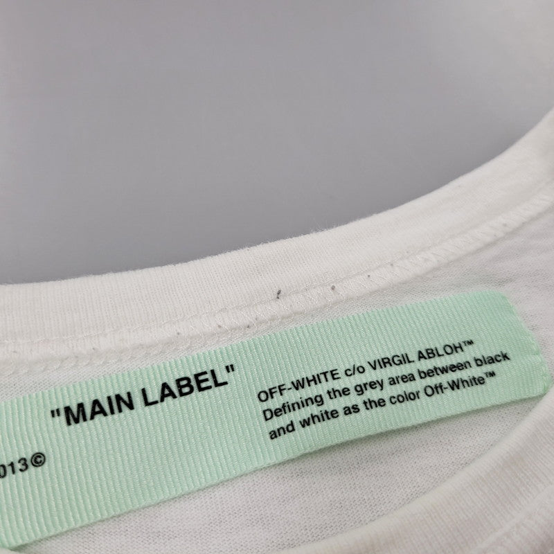 【中古品】【メンズ】 OFF-WHITE オフホワイト　LOGO S S TEE ロゴ Tシャツ 半袖 トップス 142-260726-yn-03-izu サイズ：L カラー：ホワイト 万代Net店