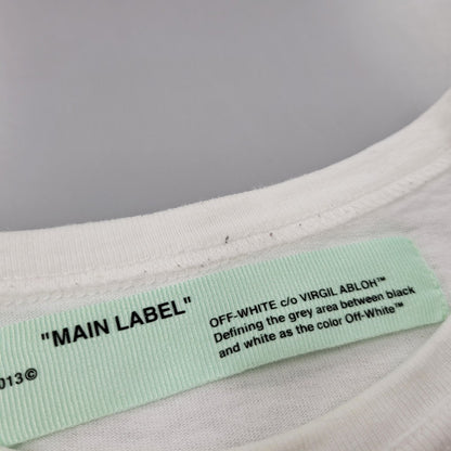 【中古品】【メンズ】 OFF-WHITE オフホワイト　LOGO S S TEE ロゴ Tシャツ 半袖 トップス 142-260726-yn-03-izu サイズ：L カラー：ホワイト 万代Net店