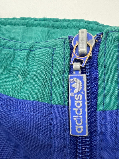 【中古品】【メンズ】 adidas アディダス 90's NYLON JACKET VINTAGE 90年代 ナイロンジャケット ライトアウター 銀タグ ヴィンテージ 148-260803-kk-14-hon サイズ：L カラー：ブルー/グリーン 万代Net店