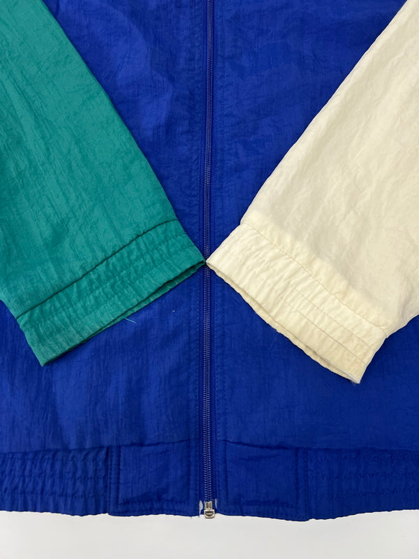 【中古品】【メンズ】 adidas アディダス 90's NYLON JACKET VINTAGE 90年代 ナイロンジャケット ライトアウター 銀タグ ヴィンテージ 148-260803-kk-14-hon サイズ：L カラー：ブルー/グリーン 万代Net店