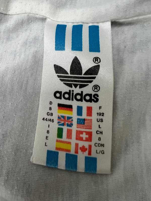 【中古品】【メンズ】 adidas アディダス 90's NYLON JACKET VINTAGE 90年代 ナイロンジャケット ライトアウター 銀タグ ヴィンテージ 148-260803-kk-14-hon サイズ：L カラー：ブルー/グリーン 万代Net店