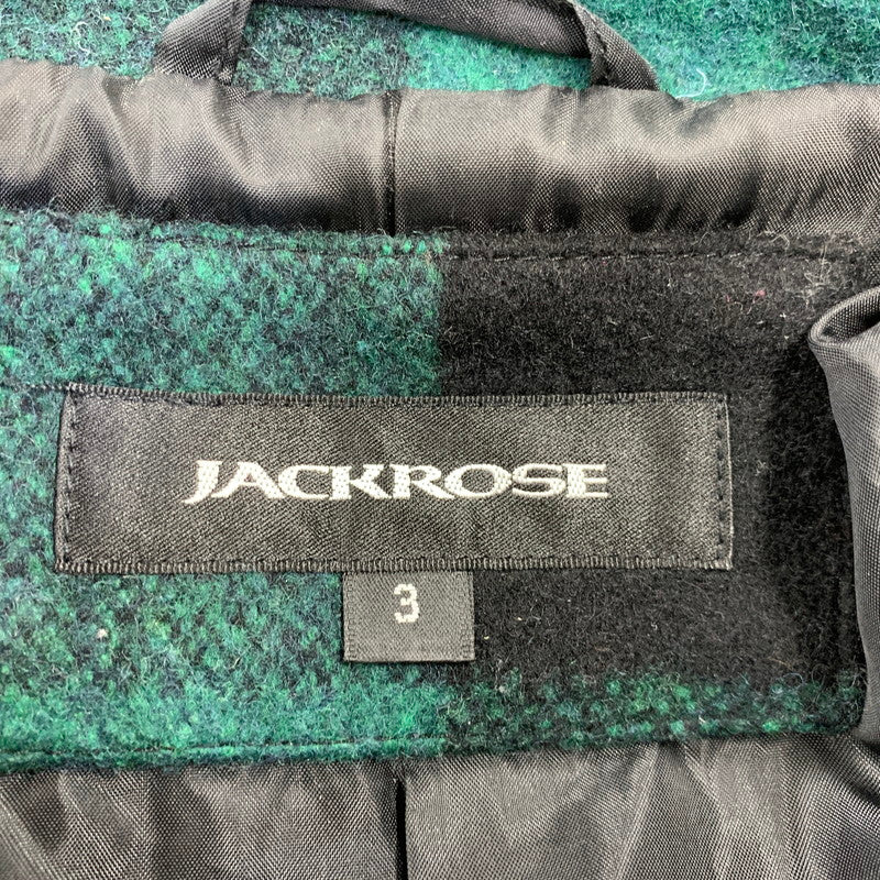 【中古品】【メンズ】 JACKROSE ジャックローズ BUFFALO CHECK JACKET 210609J バッファローチェックジャケット 145-260818-as-26-izu サイズ：3 カラー：グリーン×ブラック 万代Net店