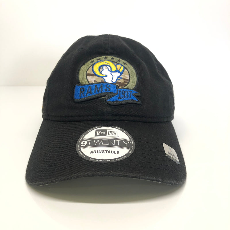 【中古品】【メンズ】 NEW ERA ニューエラ NFL Los Angeles Rams 2022 SALUTE TO SERVICE 9TWENTY CAP ロサンゼルス・ラムズ ナイントゥエンティー キャップ 帽子 185-260808-kk-05-hon サイズ：F カラー：ブラック 万代Net店