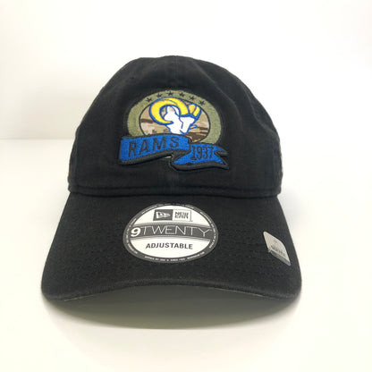 【中古品】【メンズ】 NEW ERA ニューエラ NFL Los Angeles Rams 2022 SALUTE TO SERVICE 9TWENTY CAP ロサンゼルス・ラムズ ナイントゥエンティー キャップ 帽子 185-260808-kk-05-hon サイズ：F カラー：ブラック 万代Net店