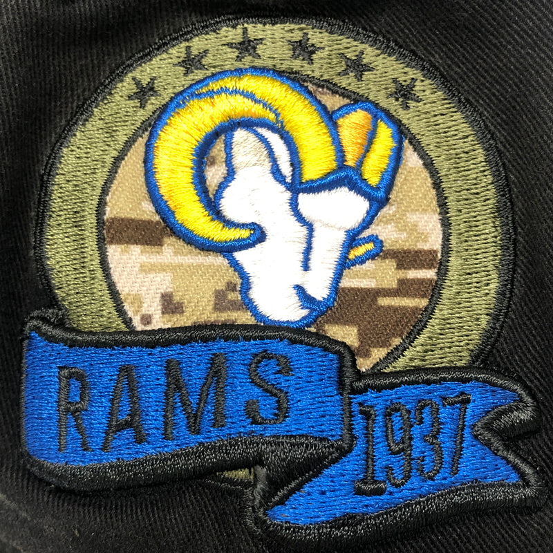 【中古品】【メンズ】 NEW ERA ニューエラ NFL Los Angeles Rams 2022 SALUTE TO SERVICE 9TWENTY CAP ロサンゼルス・ラムズ ナイントゥエンティー キャップ 帽子 185-260808-kk-05-hon サイズ：F カラー：ブラック 万代Net店