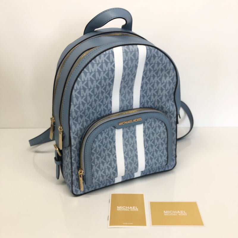 【中古美品】【レディース】 MICHAEL KORS マイケルコース JAYCEE MEDIUM ZIP POCKET BACKPACK 35S2G8TB2V ジェイシー ミディアム ジップポケット バックパック リュック カバン 188-260808-kk-09-hon カラー：ライトブルー 万代Net店