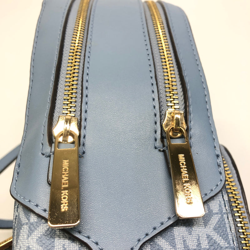 【中古美品】【レディース】 MICHAEL KORS マイケルコース JAYCEE MEDIUM ZIP POCKET BACKPACK 35S2G8TB2V ジェイシー ミディアム ジップポケット バックパック リュック カバン 188-260808-kk-09-hon カラー：ライトブルー 万代Net店