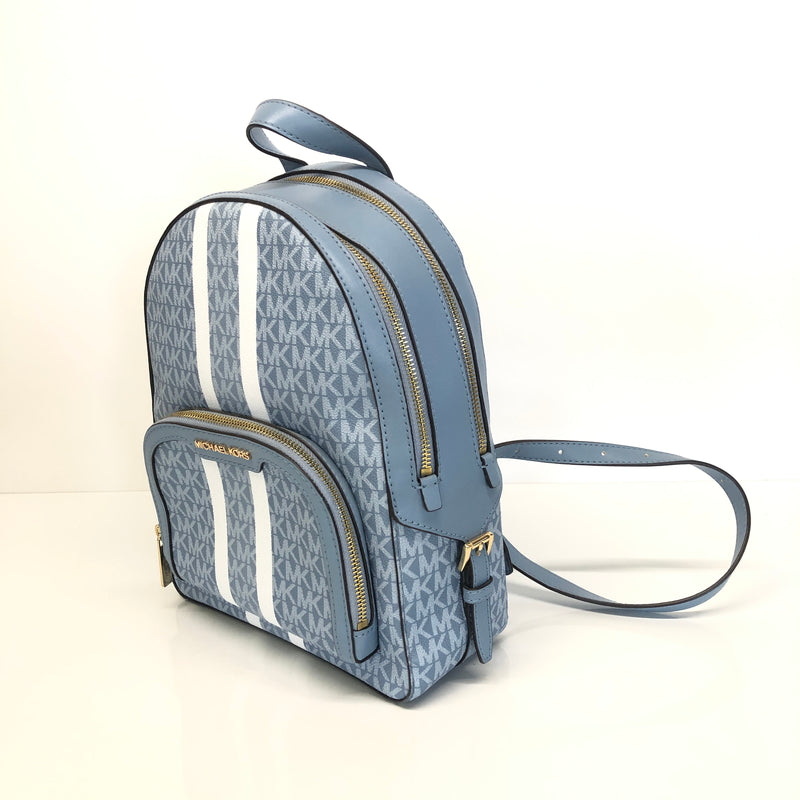 【中古美品】【レディース】 MICHAEL KORS マイケルコース JAYCEE MEDIUM ZIP POCKET BACKPACK 35S2G8TB2V ジェイシー ミディアム ジップポケット バックパック リュック カバン 188-260808-kk-09-hon カラー：ライトブルー 万代Net店