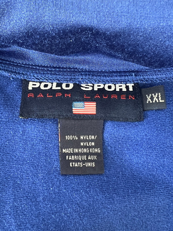 【中古品】【メンズ】 POLO SPORT RALPH LAUREN ポロスポーツ ラルフローレン 90's HOODED TRACK JACKET 90年代 フーデッド トラックジャケット ライトアウター ジャージ 147-260803-kk-10-hon サイズ：XXL カラー：ブルー 万代Net店