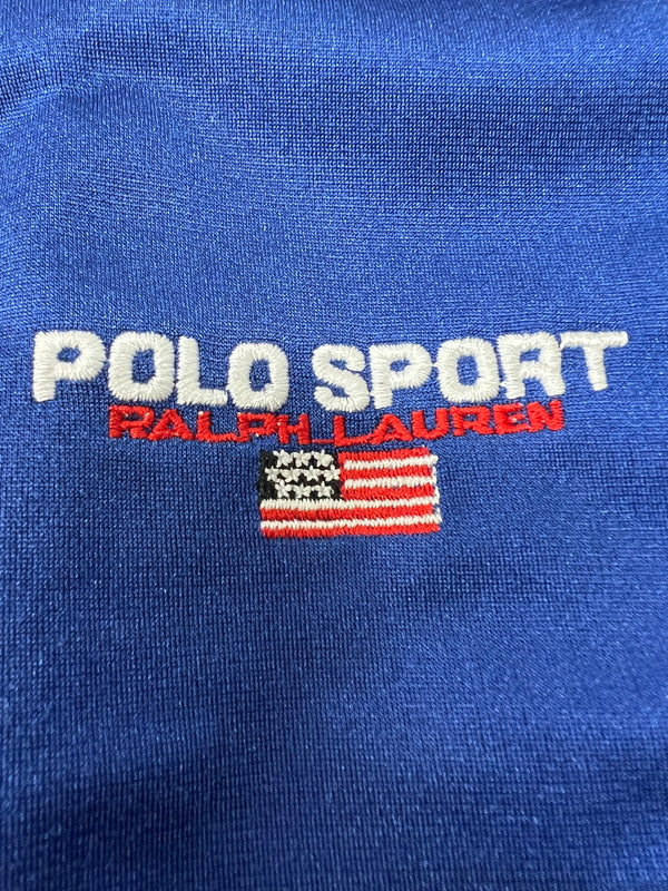 【中古品】【メンズ】 POLO SPORT RALPH LAUREN ポロスポーツ ラルフローレン 90's HOODED TRACK JACKET 90年代 フーデッド トラックジャケット ライトアウター ジャージ 147-260803-kk-10-hon サイズ：XXL カラー：ブルー 万代Net店