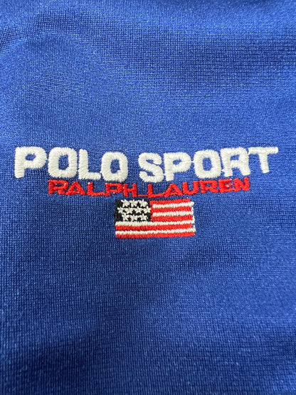 【中古品】【メンズ】 POLO SPORT RALPH LAUREN ポロスポーツ ラルフローレン 90's HOODED TRACK JACKET 90年代 フーデッド トラックジャケット ライトアウター ジャージ 147-260803-kk-10-hon サイズ：XXL カラー：ブルー 万代Net店