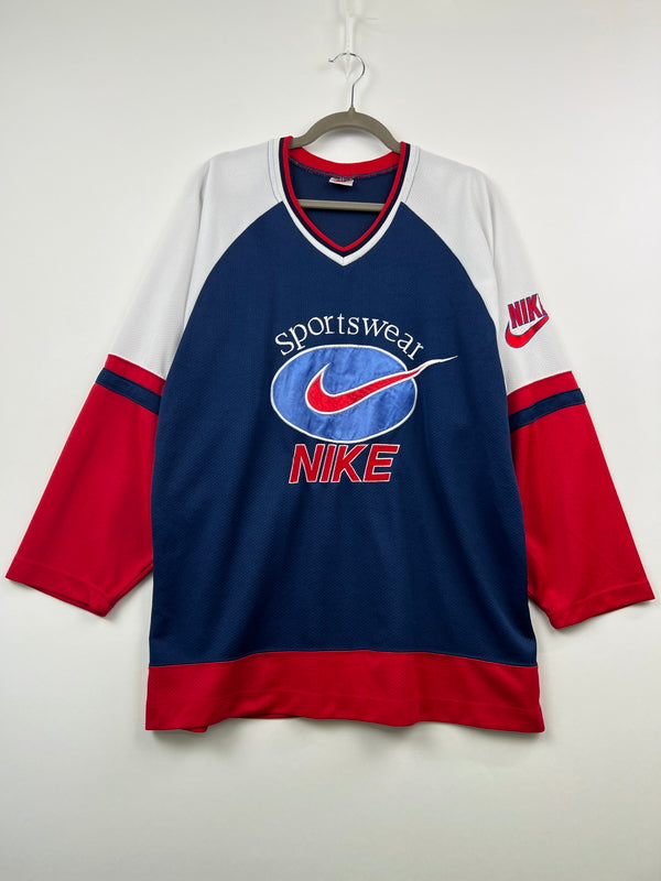 【中古品】【メンズ】 NIKE ナイキ 90's HOCKEY GAME SHIRT 90年代 ホッケー ゲームシャツ 長袖 トップス 148-260628-kk-07-hon サイズ：表記無し 下記参照 カラー：ネイビー 万代Net店