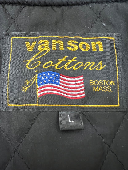 【中古品】【メンズ】 VANSON バンソン 50th ANNIVERSARY BOMBER JACKET 50周年記念 ボンバージャケット アウター 147-260705-kk-12-hon サイズ：L カラー：ブラック 万代Net店