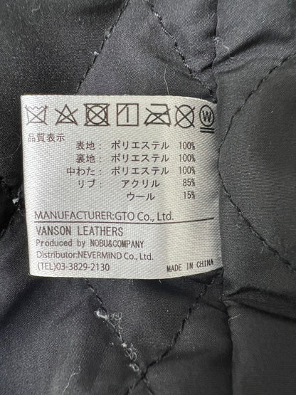 【中古品】【メンズ】 VANSON バンソン 50th ANNIVERSARY BOMBER JACKET 50周年記念 ボンバージャケット アウター 147-260705-kk-12-hon サイズ：L カラー：ブラック 万代Net店