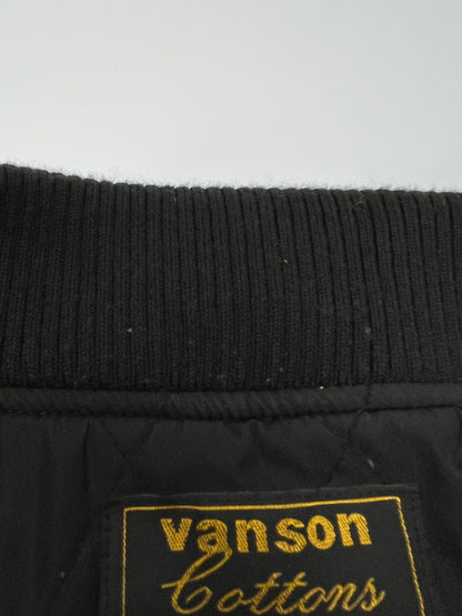 【中古品】【メンズ】 VANSON バンソン 50th ANNIVERSARY BOMBER JACKET 50周年記念 ボンバージャケット アウター 147-260705-kk-12-hon サイズ：L カラー：ブラック 万代Net店