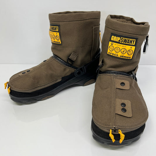 【中古品】【メンズ】 GRIP SWANY グリップスワニー × atmos アトモス × CROCS クロックス 別注 コラボ 22AW CLASSIC ALLｰTERRAIN CLOG 208017-337 クラシック オールテレイン クロッグ ブーツ 靴 164-260807-kk-09-hon カラー：OLIVE 万代Net店