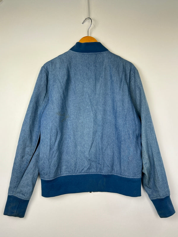 【中古品】【メンズ】 HUF ハフ Denim MA-1 Flight Jacket RN114910 デニム MA-1 フライト ジャケット アウター 142-260808-SH-20-hon サイズ：S カラー：ブルー 万代Net店