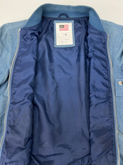 【中古品】【メンズ】 HUF ハフ Denim MA-1 Flight Jacket RN114910 デニム MA-1 フライト ジャケット アウター 142-260808-SH-20-hon サイズ：S カラー：ブルー 万代Net店