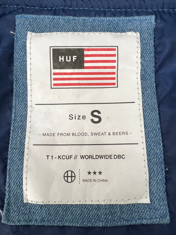【中古品】【メンズ】 HUF ハフ Denim MA-1 Flight Jacket RN114910 デニム MA-1 フライト ジャケット アウター 142-260808-SH-20-hon サイズ：S カラー：ブルー 万代Net店