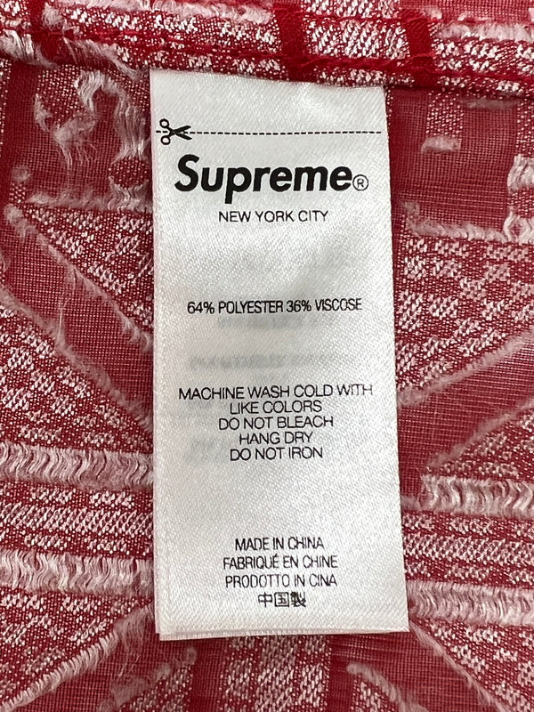 【中古美品】【メンズ】 Supreme シュプリーム 24SS TRAY JACQUARD S/S SHIRT トレイ ジャカード ショートスリーブシャツ 半袖 トップス 149-260705-kk-02-hon サイズ：L カラー：レッド 万代Net店