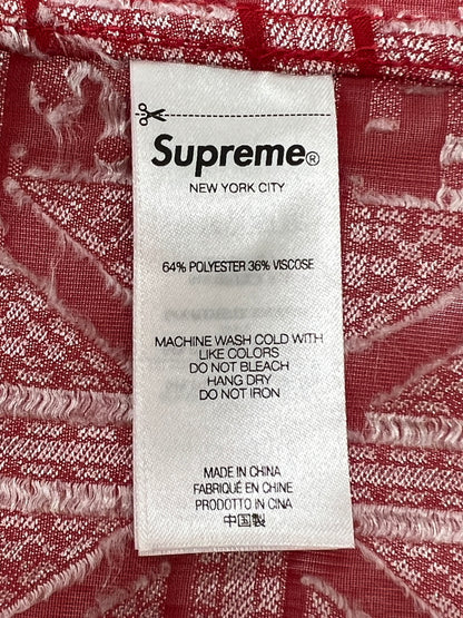 【中古美品】【メンズ】 Supreme シュプリーム 24SS TRAY JACQUARD S/S SHIRT トレイ ジャカード ショートスリーブシャツ 半袖 トップス 149-260705-kk-02-hon サイズ：L カラー：レッド 万代Net店