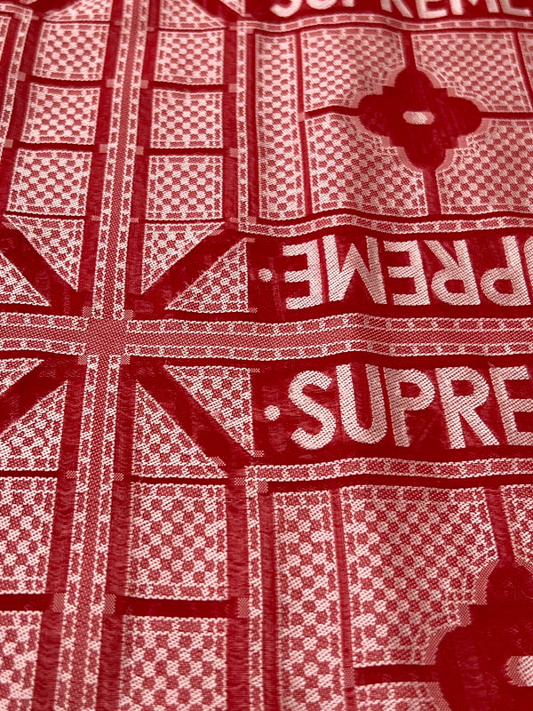 【中古美品】【メンズ】 Supreme シュプリーム 24SS TRAY JACQUARD S/S SHIRT トレイ ジャカード ショートスリーブシャツ 半袖 トップス 149-260705-kk-02-hon サイズ：L カラー：レッド 万代Net店